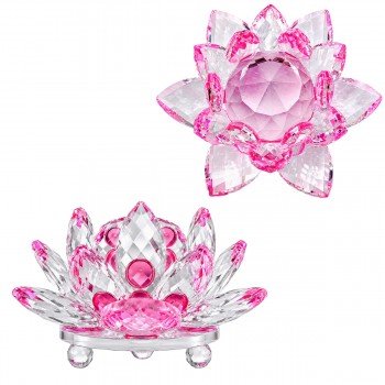 FLOR DE LÓTUS DECORATIVA EM VIDRO 10CM REF: AP7814T-40