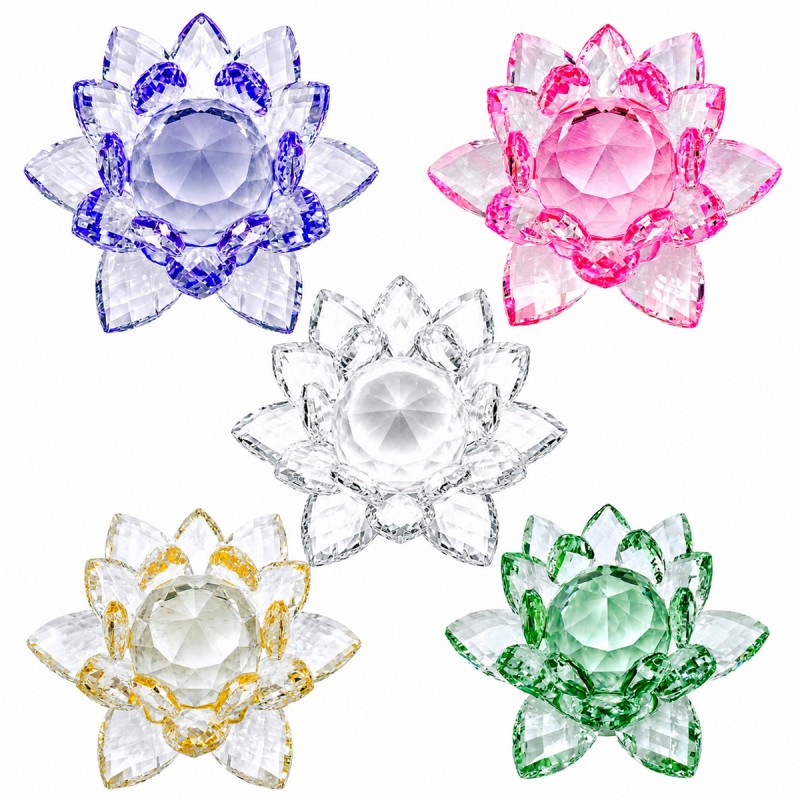 FLOR DE LÓTUS DECORATIVA EM VIDRO 20CM REF: AP7814T-100 FLOR DE LÓTUS DECORATIVA EM VIDRO 20CM REF: AP7814T-100