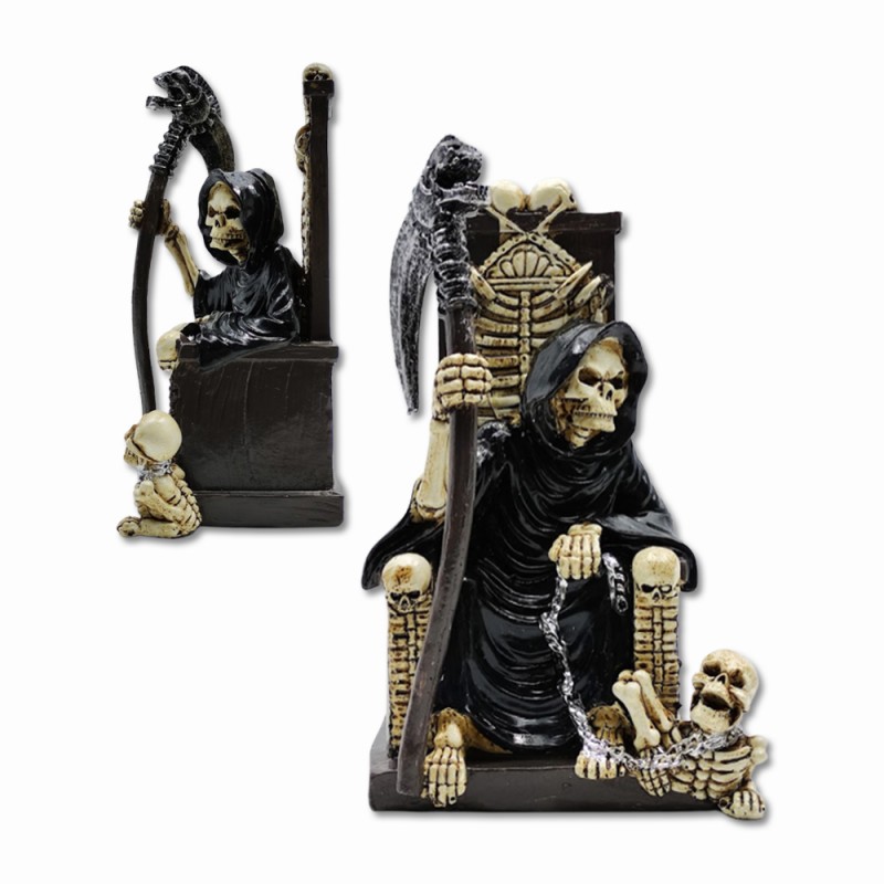ENFEITE DECORATIVO MODELO CAVEIRA DA MORTE EM RESINA REF: AP6002