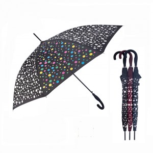 GUARDA CHUVA LONGO MUDA DE COR MODELO BOLINHAS 60CM REF: AP1803 GUARDA CHUVA LONGO MUDA DE COR MODELO BOLINHAS 60CM REF: AP1803