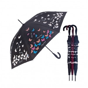 GUARDA CHUVA LONGO MUDA DE COR MODELO BORBOLETAS 60CM REF: AP1810 GUARDA CHUVA LONGO MUDA DE COR MODELO BORBOLETAS 60CM REF: AP1810