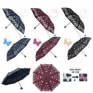 GUARDA CHUVA DOBRÁVEL MUDA DE COR MODELO BORBOLETAS REF: AP3810A GUARDA CHUVA DOBRÁVEL MUDA DE COR MODELO BORBOLETAS REF: AP3810A