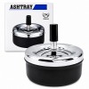 CINZEIRO REDONDO DE MESA EM METAL PRETO REF: APBK6002-B1