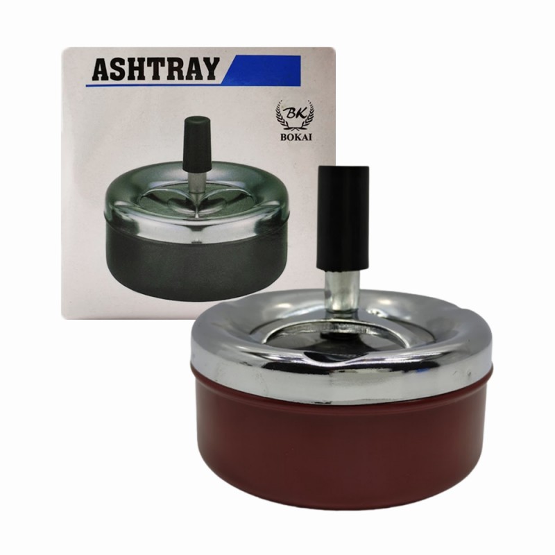 CINZEIRO REDONDO DE MESA EM METAL MARROM REF: APBK6003-B3