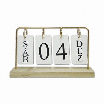 CALENDÁRIO DECORATIVO COM ARGOLAS EM MADEIRA REF: AP6818-54G
