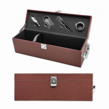 KIT ACESSÓRIOS PARA VINHO COM MALETA " 1 GARRAFA " REF: SXP539-B