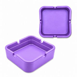 CINZEIRO DE MESA QUADRADO EM SILICONE COR ROXO REF: PPS040-D