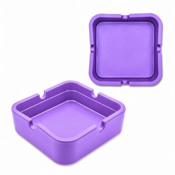 CINZEIRO DE MESA QUADRADO EM SILICONE COR ROXO REF: PPS040-D