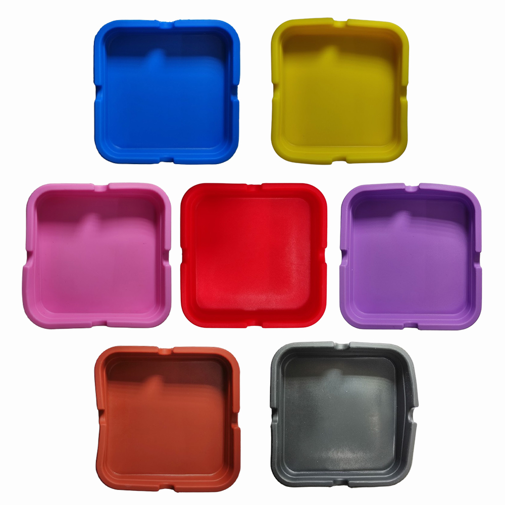 CINZEIRO DE MESA QUADRADO EM SILICONE COR ROXO REF: PPS040-D