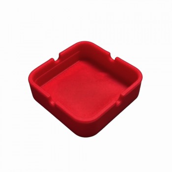 CINZEIRO DE MESA QUADRADO EM SILICONE COR VERMELHO REF: PPS040-E