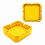 CINZEIRO DE MESA QUADRADO EM SILICONE COR AMARELO REF: PPS040-F