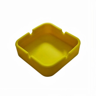 CINZEIRO DE MESA QUADRADO EM SILICONE COR AMARELO REF: PPS040-F