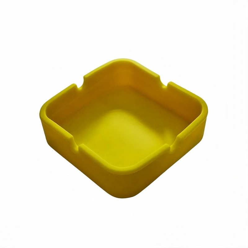 CINZEIRO DE MESA QUADRADO EM SILICONE COR AMARELO REF: PPS040-F CINZEIRO DE MESA QUADRADO EM SILICONE COR AMARELO REF: PPS040-F