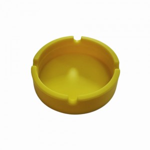 CINZEIRO DE MESA REDONDO EM SILICONE COR AMARELO REF: PPS042-F