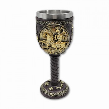 TAÇA MEDIEVAL MODELO SÃO JORGE EM RESINA 180ML REF: AP220101A