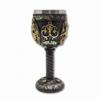 TAÇA MEDIEVAL MODELO SÃO JORGE EM RESINA 180ML REF: AP220101A