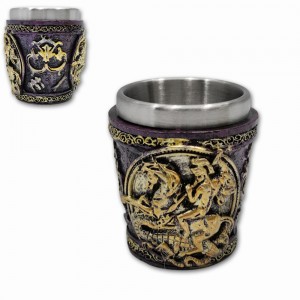 COPO SHOT MEDIEVAL MODELO SÃO JORGE EM RESINA 50ML REF: X023C COPO SHOT MEDIEVAL MODELO SÃO JORGE EM RESINA 50ML REF: X023C