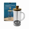 CAFETEIRA PRENSA FRANCESA EM VIDRO E BAMBU 350ML  REF: APXC-FB011