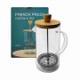 CAFETEIRA PRENSA FRANCESA EM VIDRO E BAMBU 600ML  REF: APXC-FB012