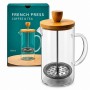 CAFETEIRA PRENSA FRANCESA EM VIDRO E BAMBU 600ML  REF: APXC-FB012