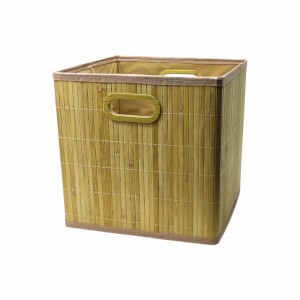 CESTO QUADRADO DOBRÁVEL EM BAMBU E TECIDO REF: AP16925-2 CESTO QUADRADO DOBRÁVEL EM BAMBU E TECIDO REF: AP16925-2