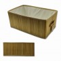  CESTA DOBRAVEL EM BAMBU FORRADO COM TECIDO  REF: AP16925-4