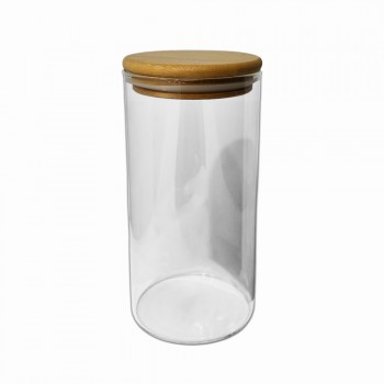 POTE DE VIDRO COM TAMPA EM BAMBU 550ML REF: APP85150 POTE DE VIDRO COM TAMPA EM BAMBU 550ML REF: APP85150
