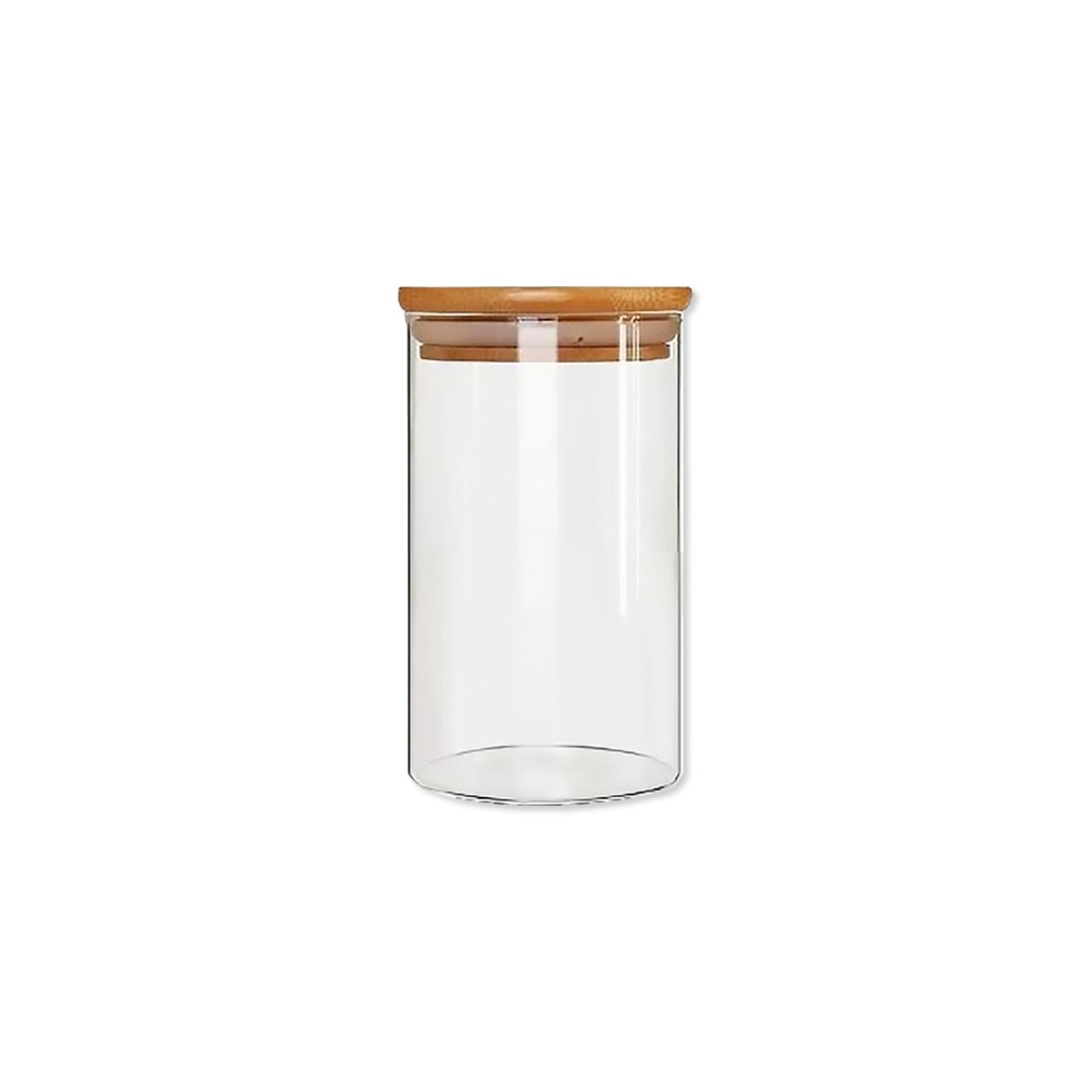POTE DE VIDRO COM TAMPA EM BAMBU 750ML REF: APP1012