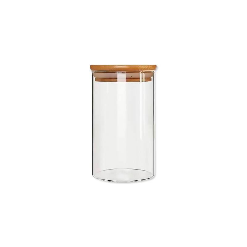 POTE DE VIDRO COM TAMPA EM BAMBU 750ML REF: APP1012 POTE DE VIDRO COM TAMPA EM BAMBU 750ML REF: APP1012