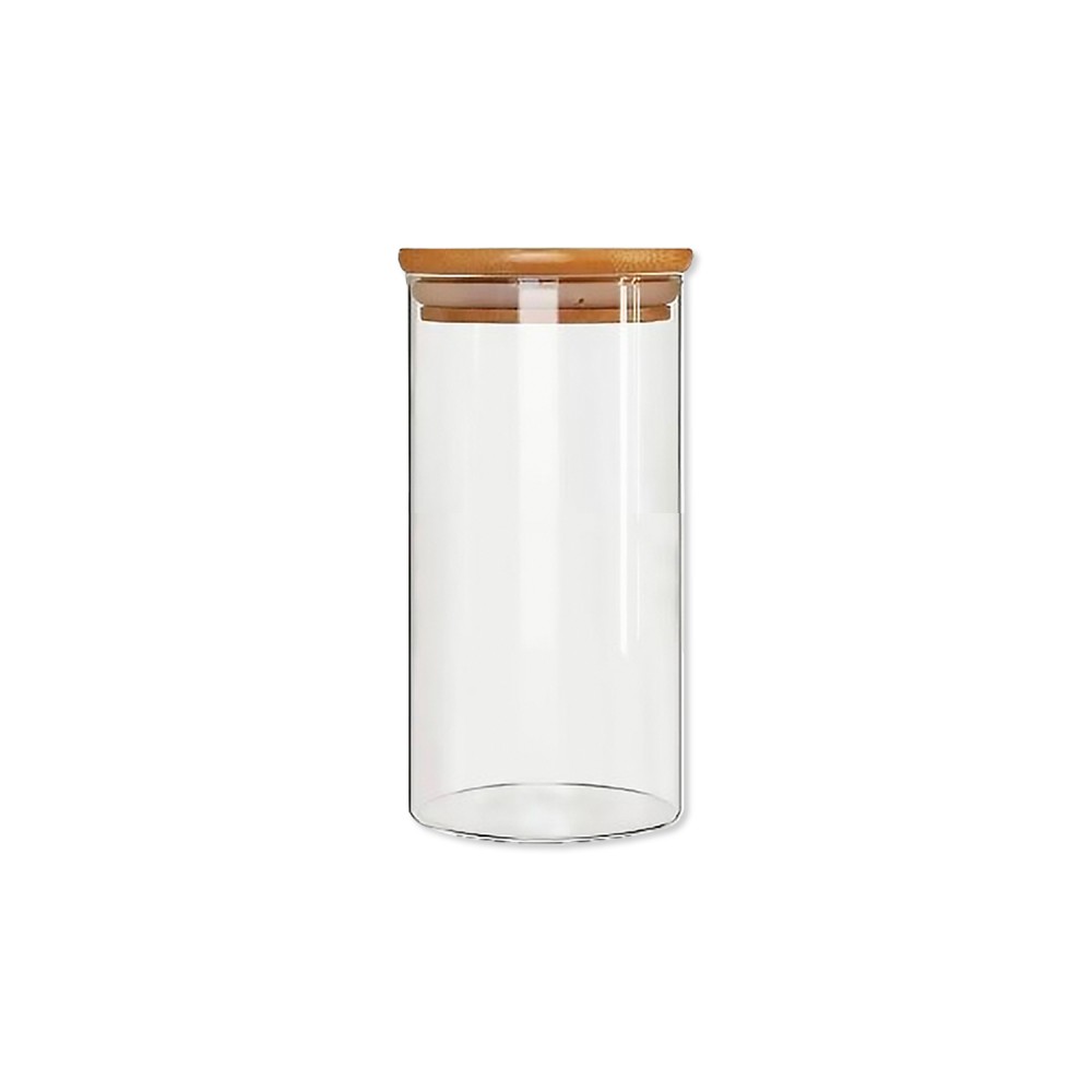 POTE DE VIDRO COM TAMPA EM BAMBU 950ML REF: APP1015