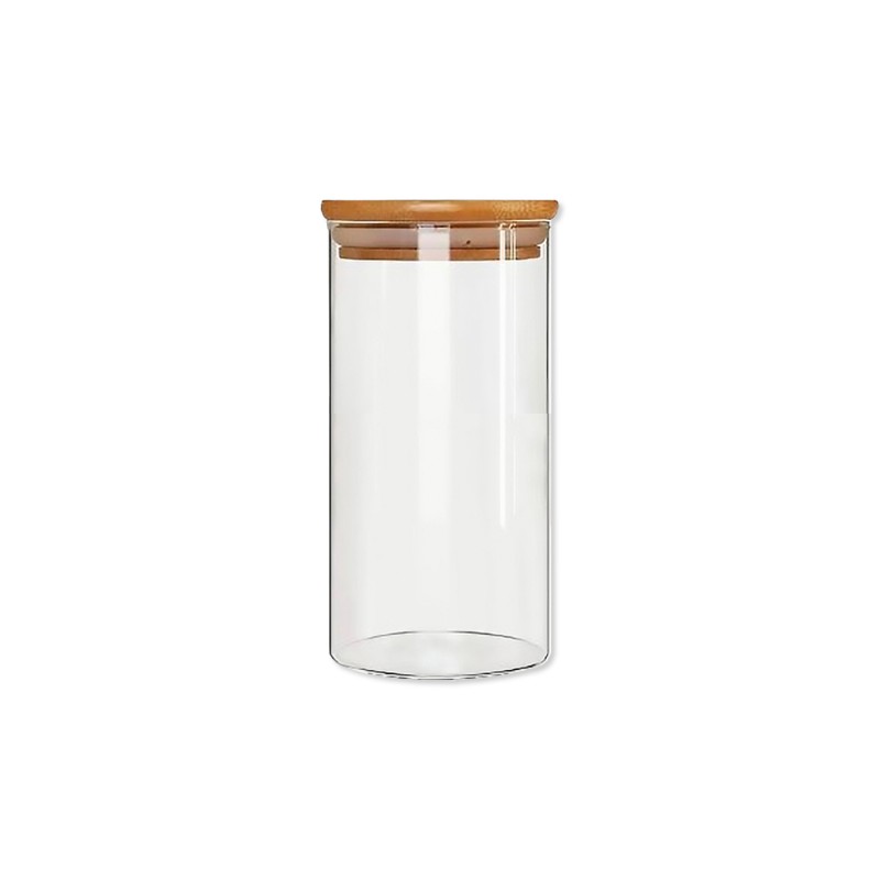 POTE DE VIDRO COM TAMPA EM BAMBU 950ML REF: APP1015 POTE DE VIDRO COM TAMPA EM BAMBU 950ML REF: APP1015