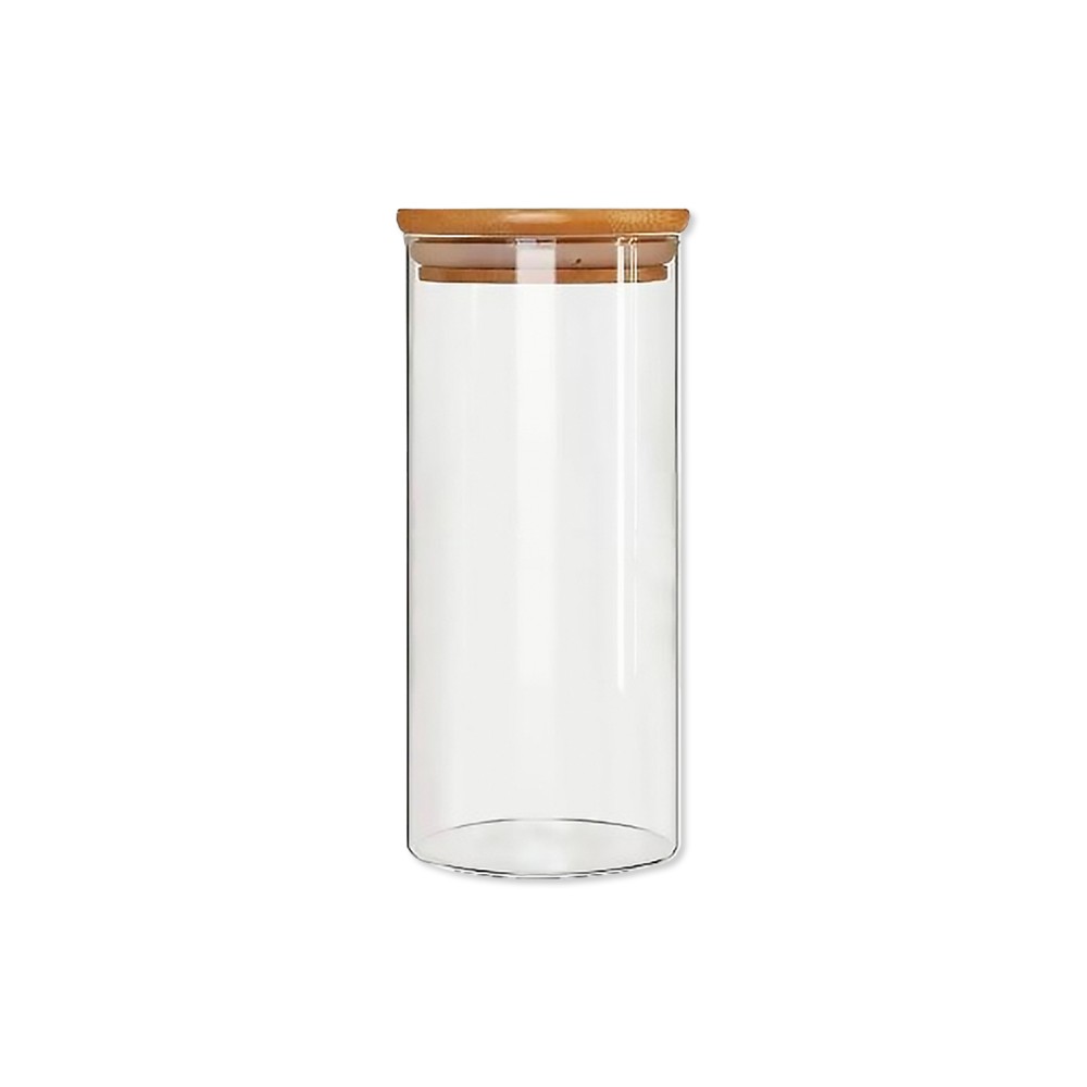 POTE DE VIDRO COM TAMPA EM BAMBU 1100ML REF: APP1018