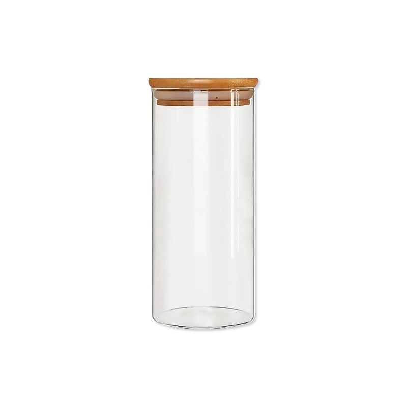 POTE DE VIDRO COM TAMPA EM BAMBU 1100ML REF: APP1018