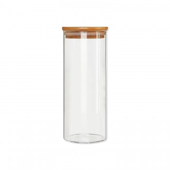  POTE DE VIDRO COM TAMPA EM BAMBU 1300ML REF: APP1020