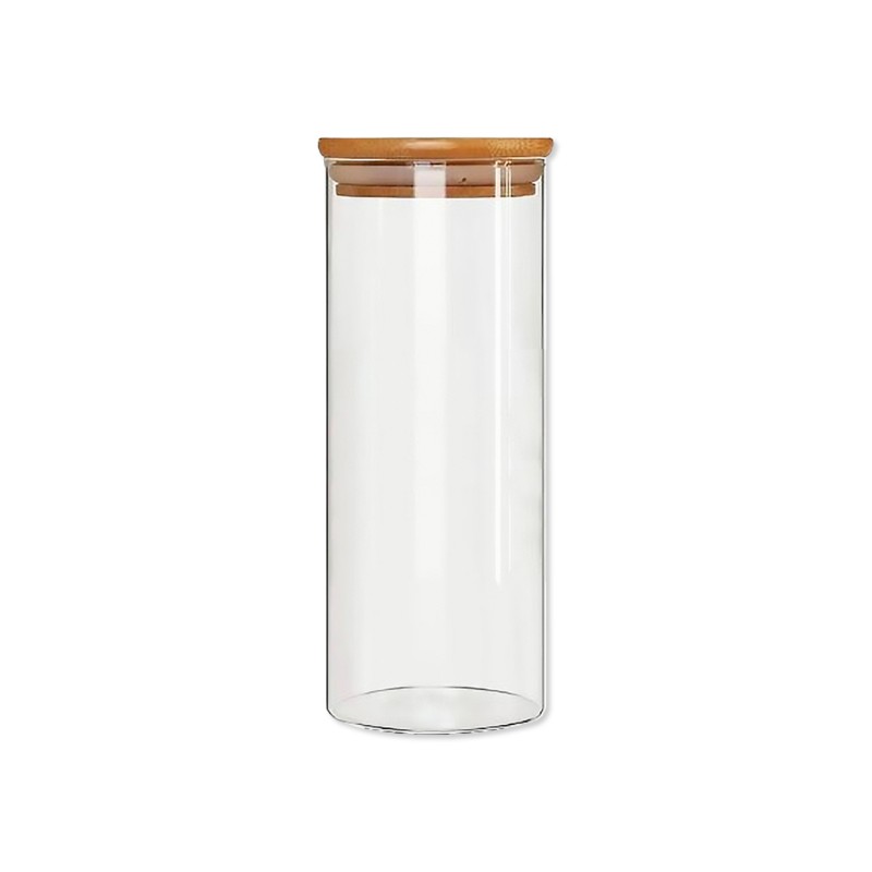 POTE DE VIDRO COM TAMPA EM BAMBU 1300ML REF: APP1020 POTE DE VIDRO COM TAMPA EM BAMBU 1300ML REF: APP1020