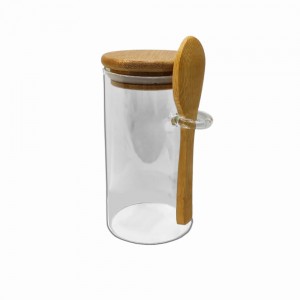 POTE DE VIDRO COM TAMPA EM BAMBU 350ML REF: APPS6512 POTE DE VIDRO COM TAMPA EM BAMBU 350ML REF: APPS6512