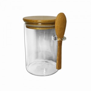 POTE DE VIDRO COM TAMPA EM BAMBU 450ML REF: APPS8512 POTE DE VIDRO COM TAMPA EM BAMBU 450ML REF: APPS8512