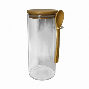 POTE DE VIDRO COM TAMPA EM BAMBU 750ML REF: APPS8520 POTE DE VIDRO COM TAMPA EM BAMBU 750ML REF: APPS8520