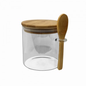 POTE DE VIDRO COM TAMPA EM BAMBU 550ML REF: APPS1010 POTE DE VIDRO COM TAMPA EM BAMBU 550ML REF: APPS1010