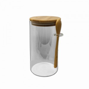 POTE DE VIDRO COM TAMPA EM BAMBU 1100ML REF: APPS1018 POTE DE VIDRO COM TAMPA EM BAMBU 1100ML REF: APPS1018