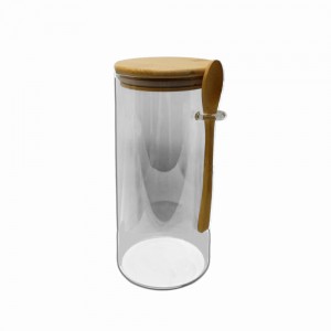 POTE DE VIDRO COM TAMPA EM BAMBU 1300ML REF: APPS1020 POTE DE VIDRO COM TAMPA EM BAMBU 1300ML REF: APPS1020