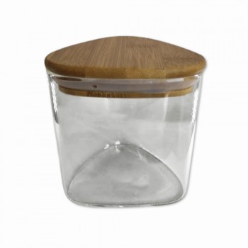 POTE DE VIDRO COM TAMPA EM BAMBU 800ML REF: AP357 POTE DE VIDRO COM TAMPA EM BAMBU 800ML REF: AP357