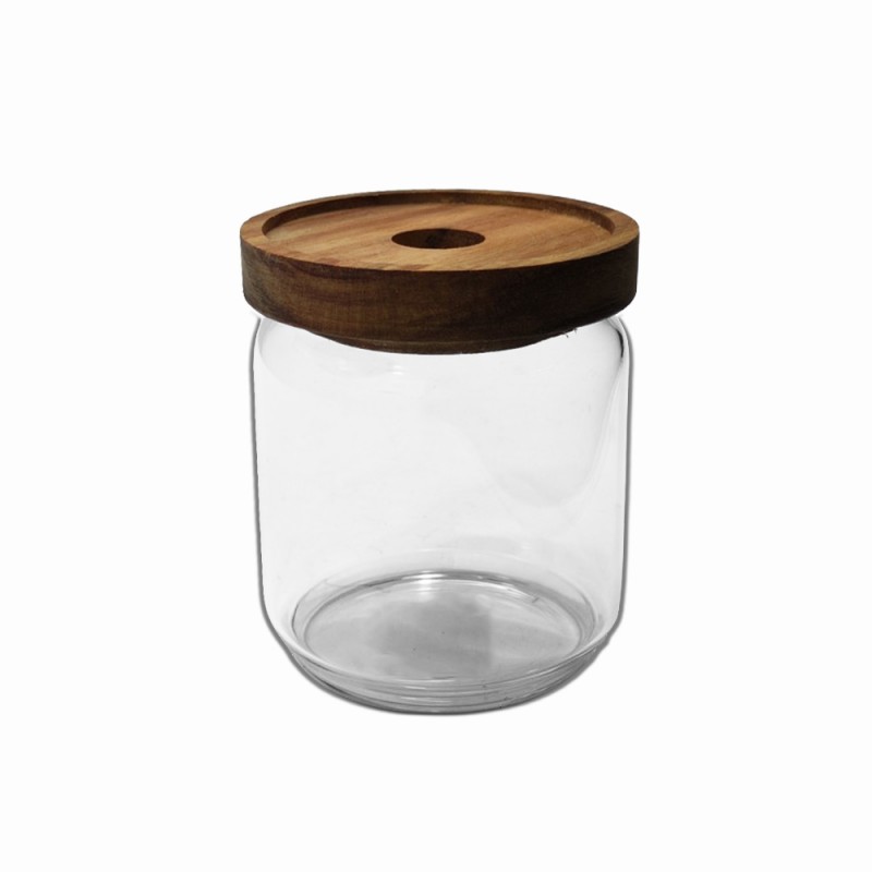 POTE DE VIDRO COM TAMPA EM BAMBU 450ML REF: APW910 POTE DE VIDRO COM TAMPA EM BAMBU 450ML REF: APW910