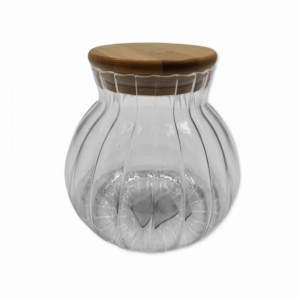 POTE DE VIDRO COM TAMPA EM BAMBU 800ML REF: APM75115 POTE DE VIDRO COM TAMPA EM BAMBU 800ML REF: APM75115