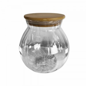 POTE DE VIDRO COM TAMPA EM BAMBU 1000ML REF: APM75150 POTE DE VIDRO COM TAMPA EM BAMBU 1000ML REF: APM75150