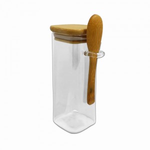 POTE DE VIDRO COM TAMPA EM BAMBU 380ML REF: APSQ615 POTE DE VIDRO COM TAMPA EM BAMBU 380ML REF: APSQ615