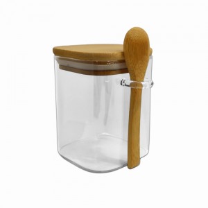 POTE DE VIDRO COM TAMPA EM BAMBU 300ML REF: APSQ810 POTE DE VIDRO COM TAMPA EM BAMBU 300ML REF: APSQ810