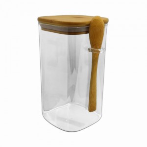 POTE DE VIDRO COM TAMPA EM BAMBU 1300ML REF: APSQ200 POTE DE VIDRO COM TAMPA EM BAMBU 1300ML REF: APSQ200