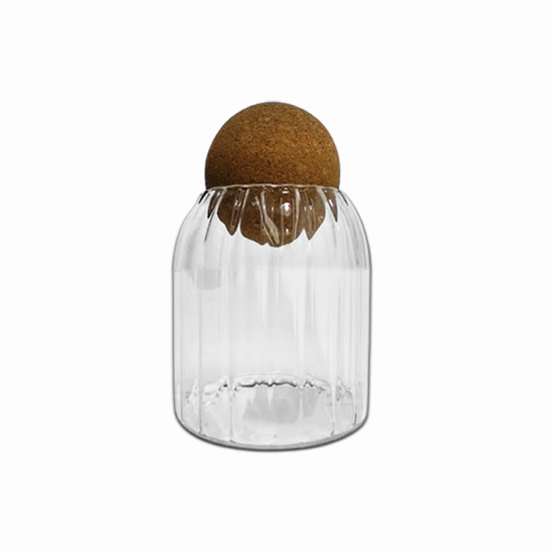 POTE DE VIDRO COM TAMPA EM BAMBU 500ML REF: APS10