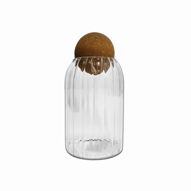 POTE DE VIDRO COM TAMPA EM BAMBU 800ML REF: APS15